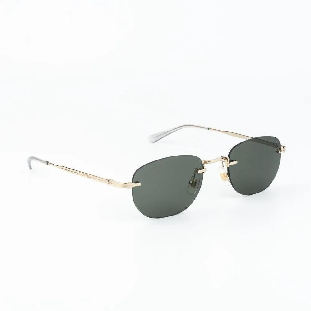 Montblanc Women Sunglasses Gold Grey Square Rimless MB0303S 001 NEW AUTHENTIC